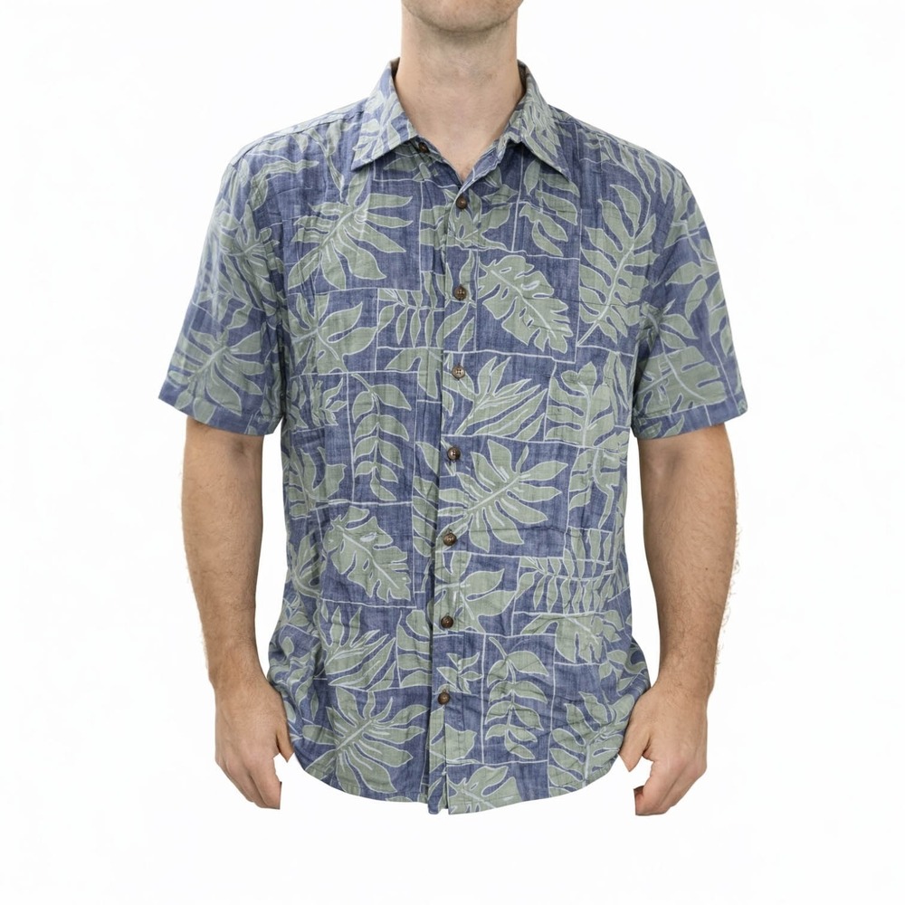 Cooke Street Hawaiian Aloha Shirt 2XL Floral Tropical Leaves Reverse Print